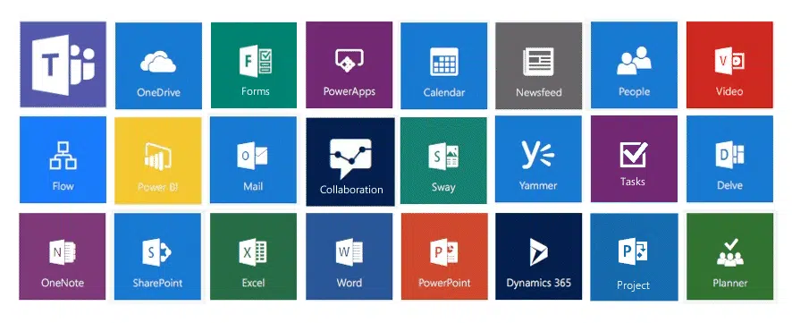 Microsoft Office 365 dla firm - lista aplikacji i narzędzi współpracy w chmurze Microsoft.