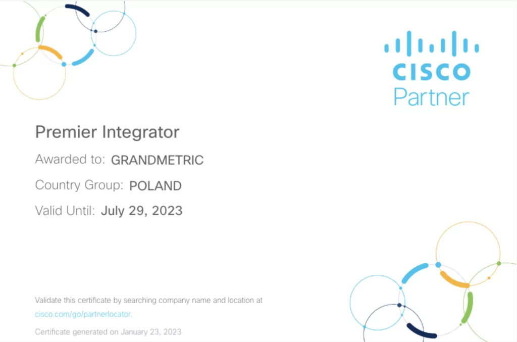Premier Integrator Cisco Certified. Oferta Cisco dla firm.